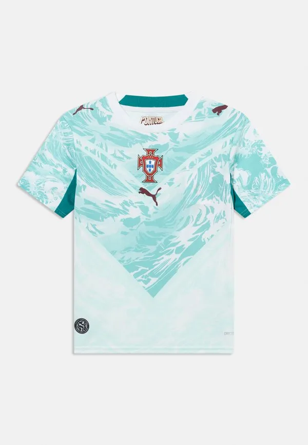 Португальская выездная футболка fpf, спортивная футболка Puma, White/Green Lagoon — фото 3