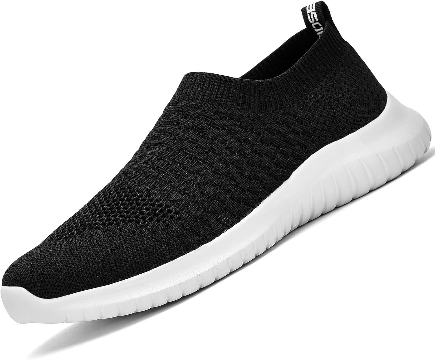 

Мужские спортивные прогулочные кроссовки konhill - легкие повседневные трикотажные слипоны, черный