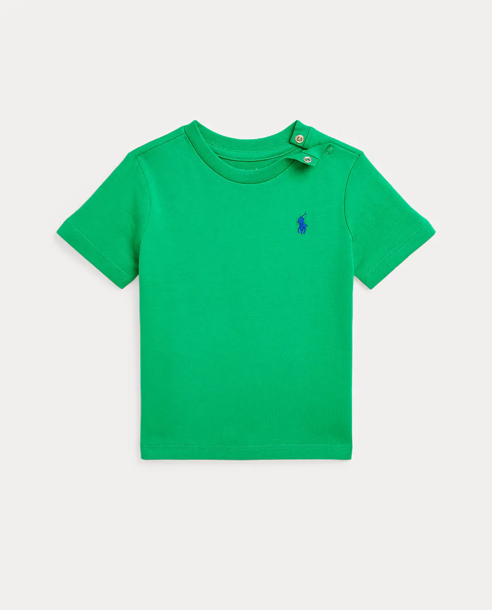 

Хлопковая футболка для мальчика с вышитой лошадкой Polo Ralph Lauren, зеленый