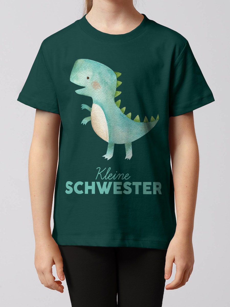 Рубашка watabout.kids Dinosaurier 03 Kleine Schwester, мятный/темно-зеленый — фото 3