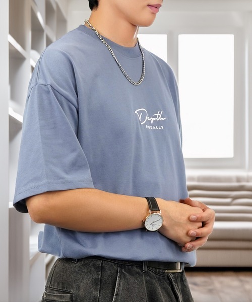 

Футболка с коротким рукавом, широкая, с вышивкой логотипа, круга и сердца L'atelier, синяя