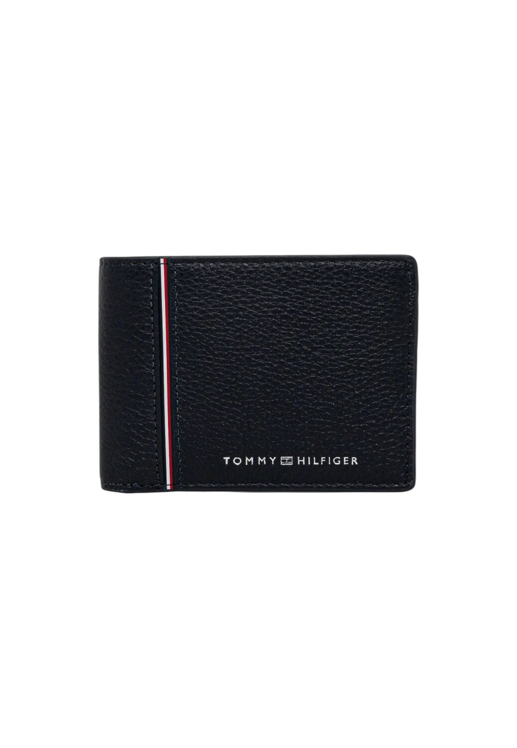 

Кошелек мужской Tommy Hilfiger кожаный с полосками, черный