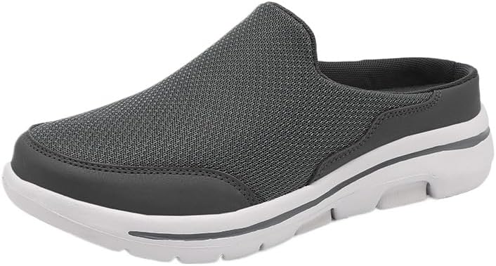 

Удобные дышащие кроссовки для мужчин, однотонные с сетчатой дышащей структурой, повседневные и прочные тапки для активного отдыха на улице для мужчин Hhhchpm, темно-серый