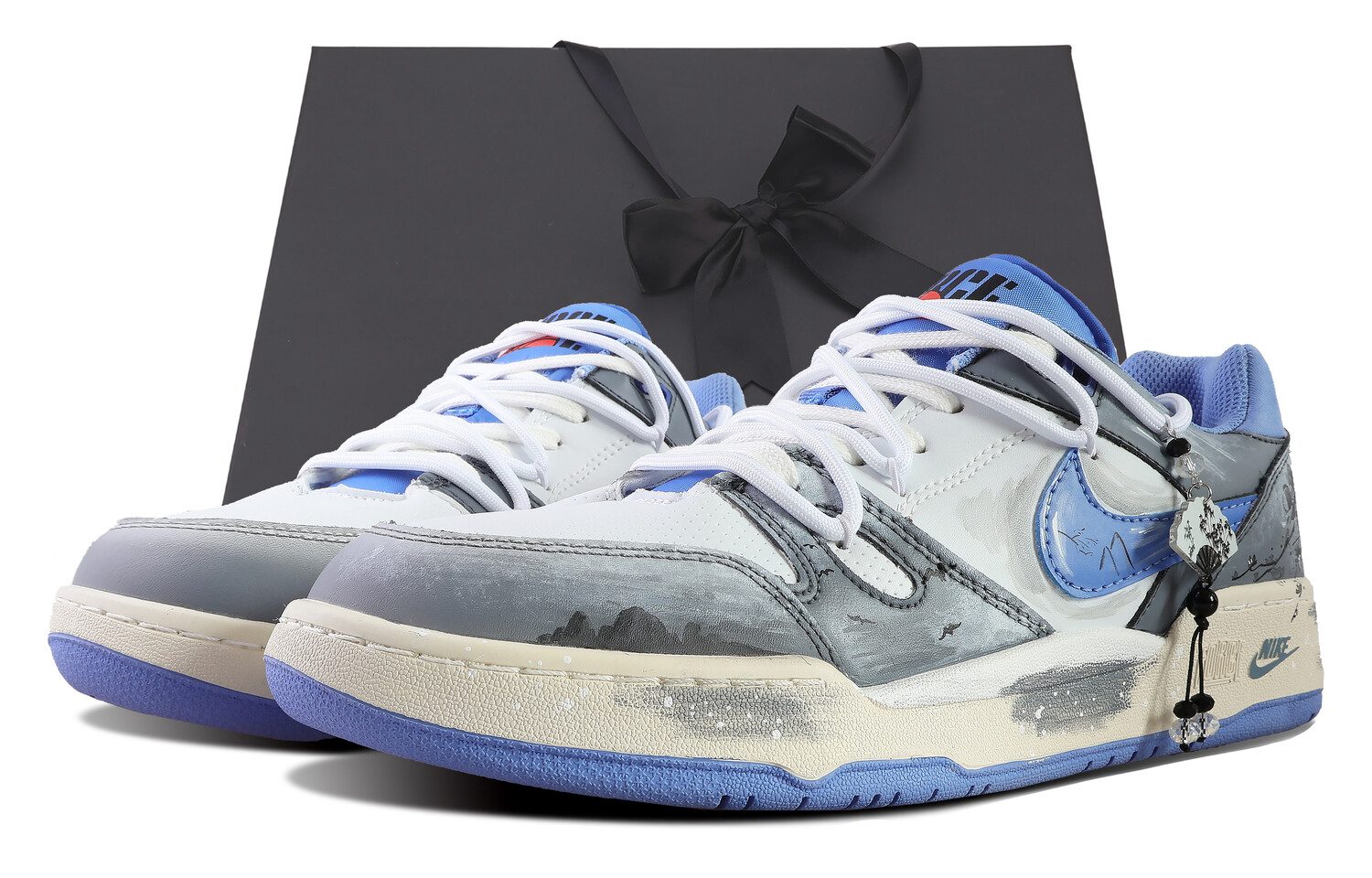 

Кроссовки Nike Full Force Skateboarding Shoes Men Low-top Gray, черный