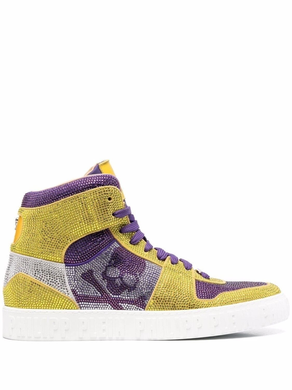 Philipp Plein высокие кеды с декором Skull, желтый