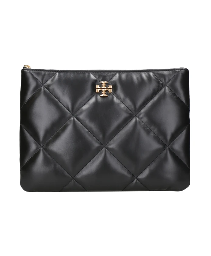 

Черная стеганая сумка через плечо из кожи наппа с шевронным узором. Tory Burch, черный