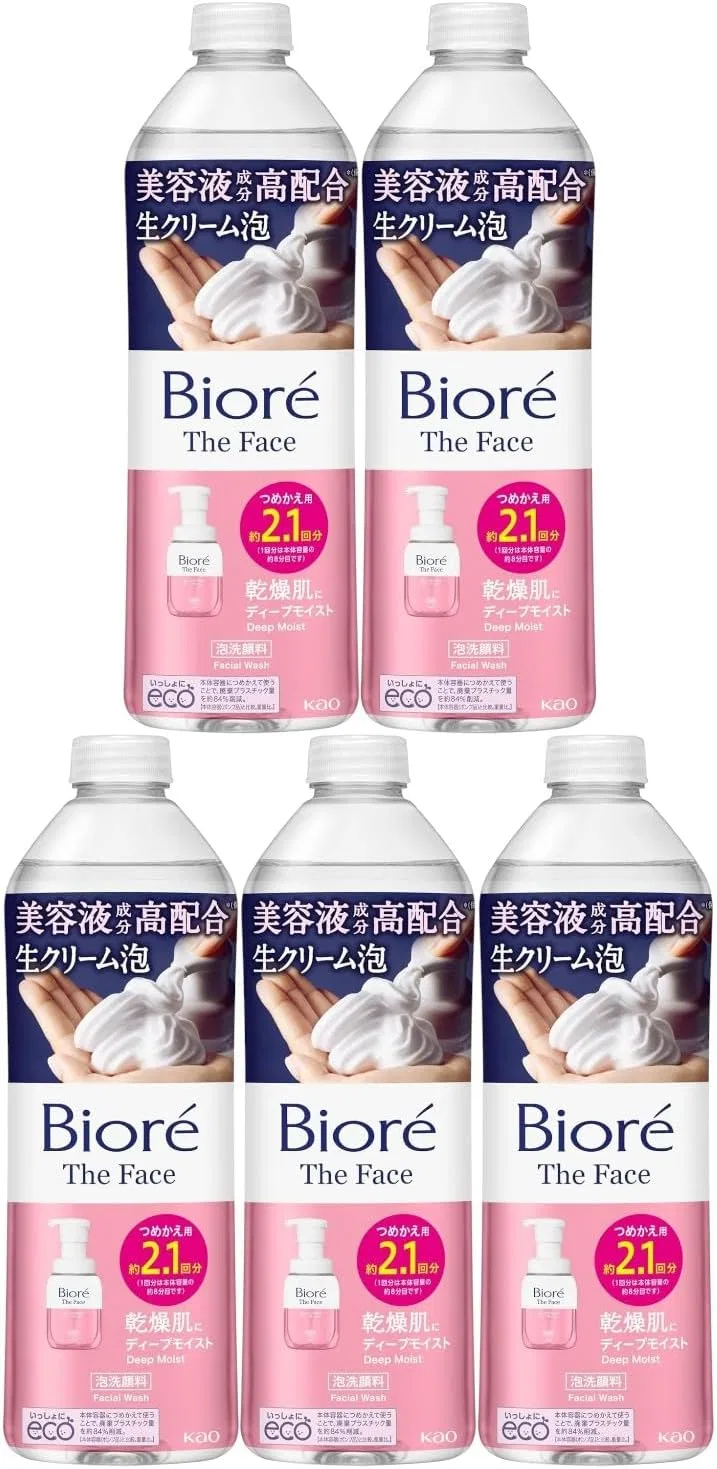 Набор Moruro — Biore The Face Deep Moist, увлажняющий, 340 мл, набор 5 шт