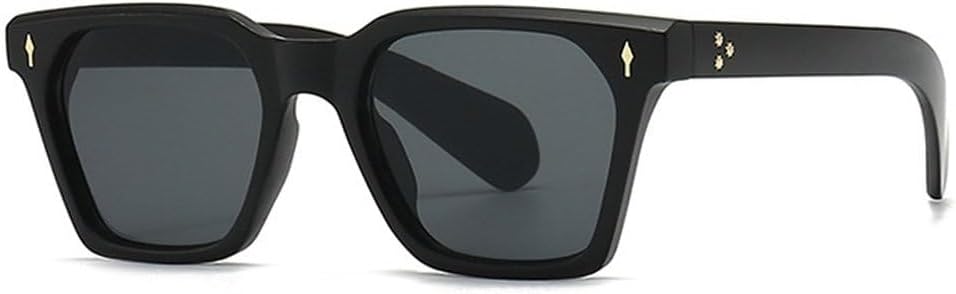 

Ретро квадратные солнцезащитные очки для женщин с заклепками, градиентные линзы, защита от УФ-излучения UV400, ретро панк солнцезащитные очки для мужчин SKFGNX, Matte Black Gray