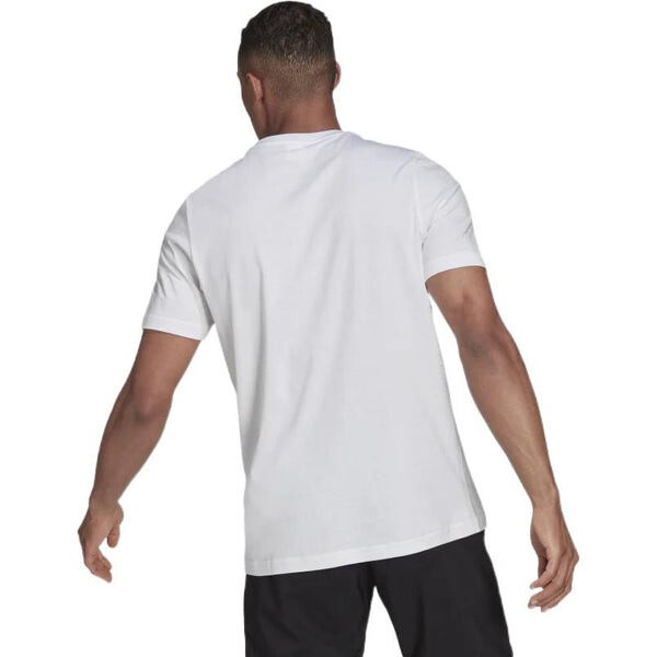 Футболка Men's adidas Chest Logo Printing Round Neck Short Sleeve White T-Shirt, белый — фото 3