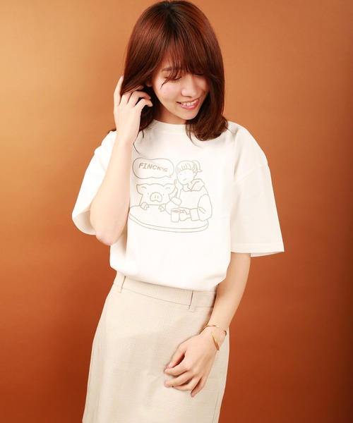 

Футболка с коротким рукавом, хлопок, свободный крой, с иллюстрацией, FINCK'S, цвет Westsea