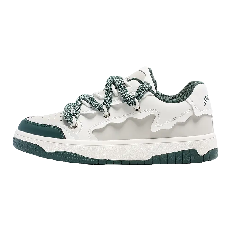 

Lin Feng Износостойкие лоу-топ скейтборд кроссовки унисекс бело-зеленые, цвет White Green