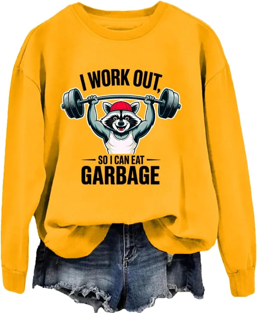 

Толстовка с принтом "I Work Out So I Can Eat Garbage" JIONOCY