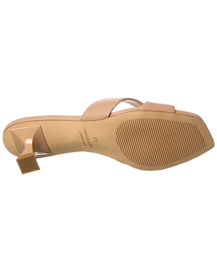Stuart Weitzman Miami 50 Leather Sandal, Tan — фото 4