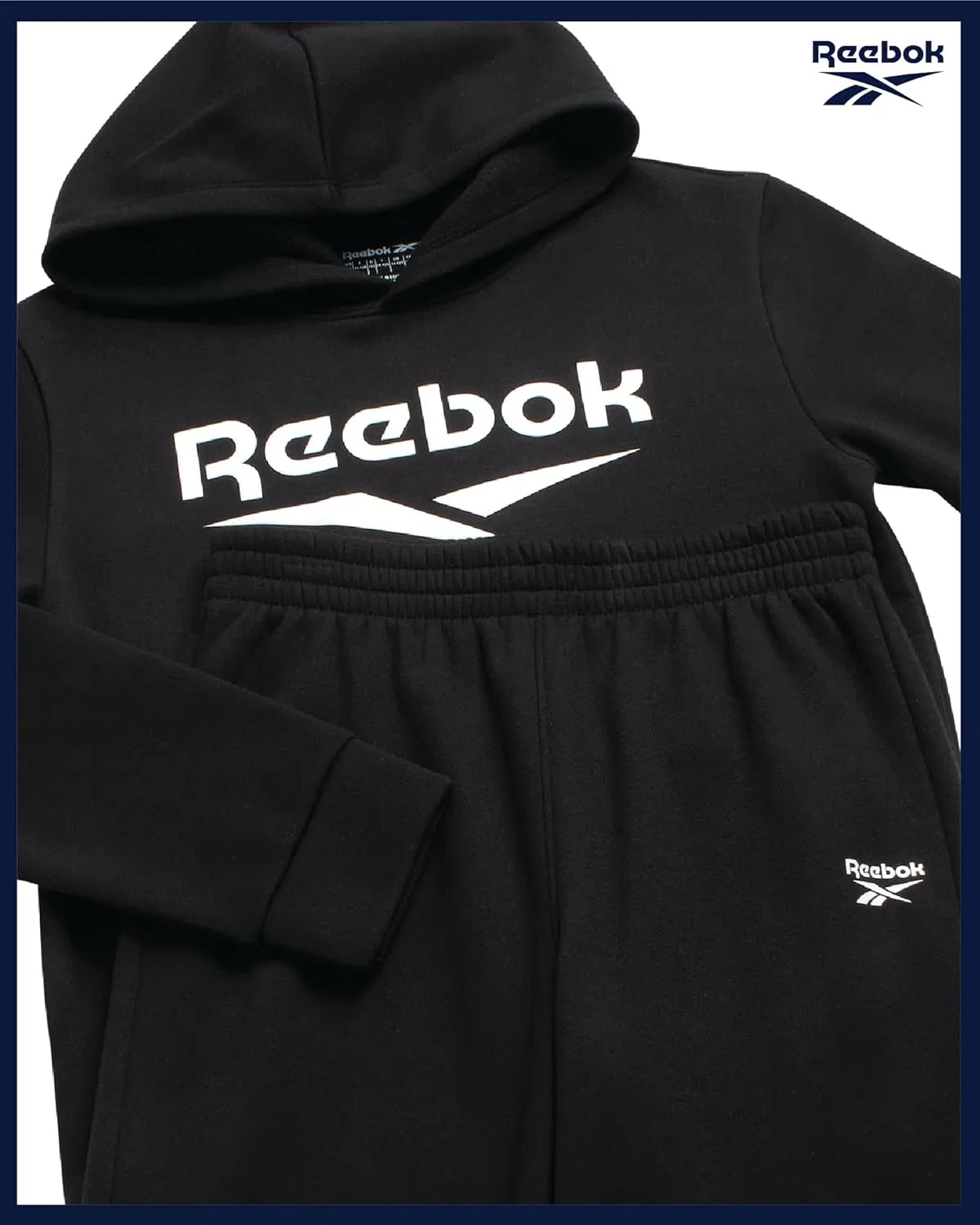 Спортивный костюм флисовый Reebok, 2 предмета, Black Ink — фото 4