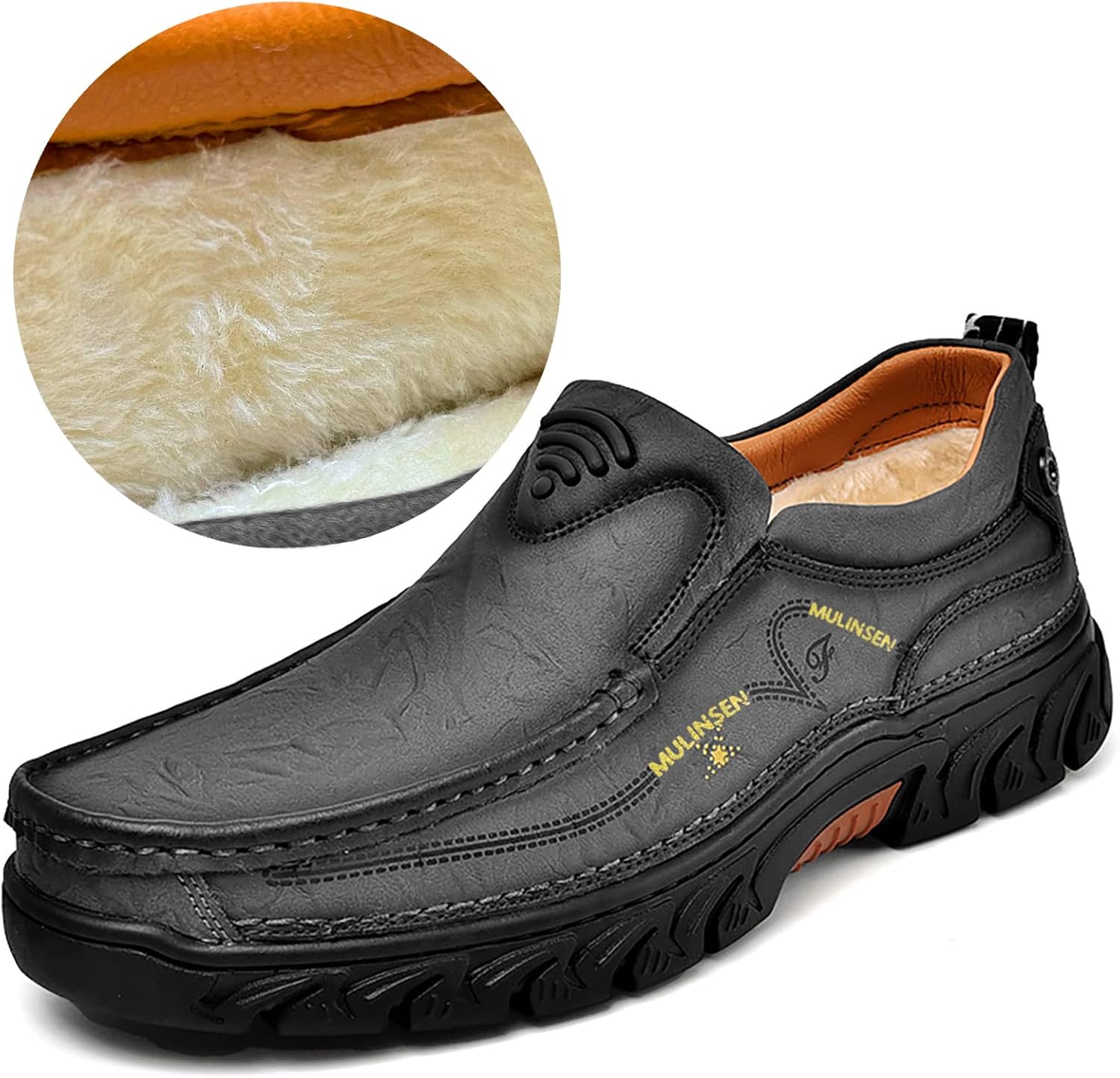 

Мужские лоферы повседневные обувь на липучке кожаные дышащие Freeior, серый