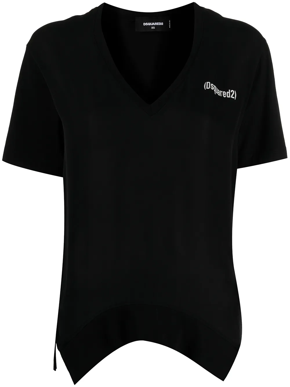 

Футболка с разрезами и логотипом Dsquared2, черный