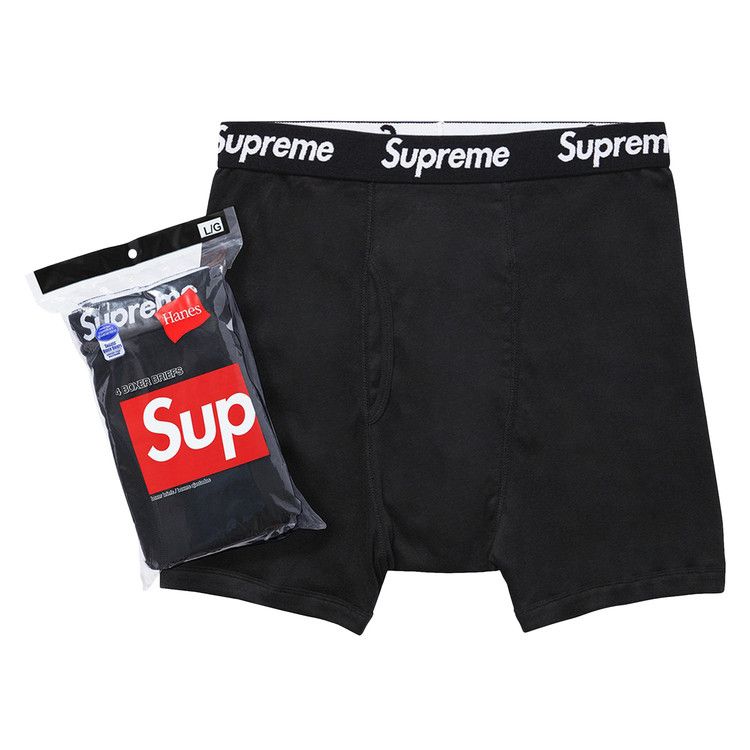 

Боксеры Supreme x Hanes Boxer Briefs (4 Pack), Black