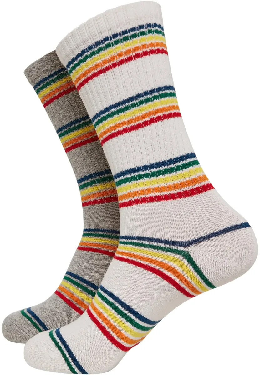 

URBAN CLASSICS Чулки " Urban Classics Unisex Rainbow Stripes Socks 2-Pack" (1 пара), белый