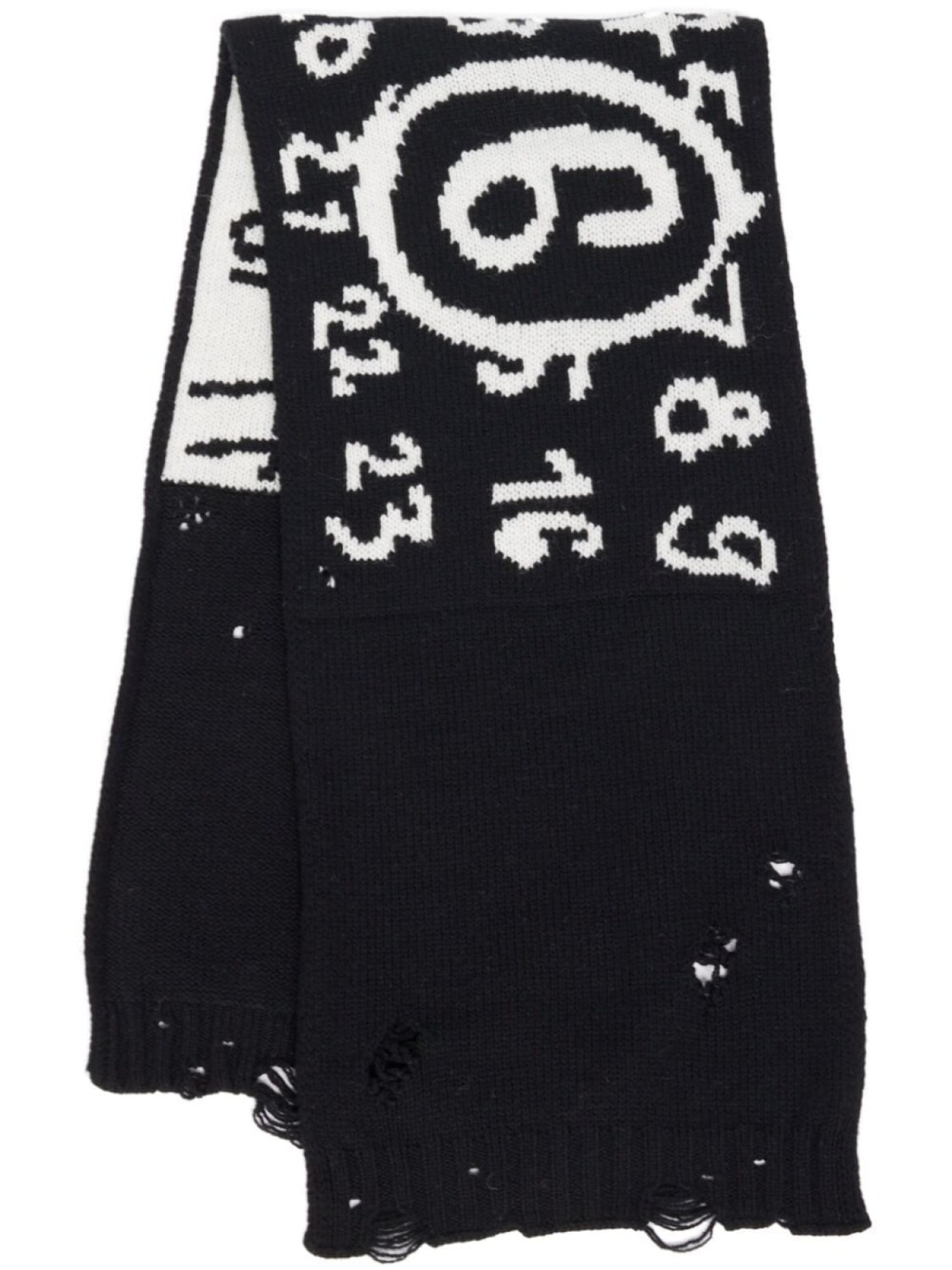 

MM6 Maison Margiela шарф с декором Numbers, черный