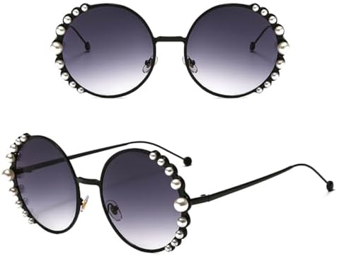 

Солнцезащитные очки 2027 года для женщин, металлическая оправа, круглые солнцезащитные очки с зеркальными линзами, перламутровые линзы, защита от УФ-излучения UV400 MTZJH, 8