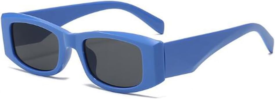 

Квадратные солнцезащитные очки для мужчин и женщин, модные прямоугольные солнцезащитные очки с толстой оправой, солнцезащитные очки для путешествий с защитой от УФ-излучения sundry goods, C8 Blue Framed Black Gray Flakes