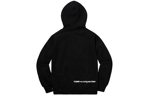 Толстовка fw18 x comme des garcons shirt split box hooded sweatshirt Supreme, черный — фото 2