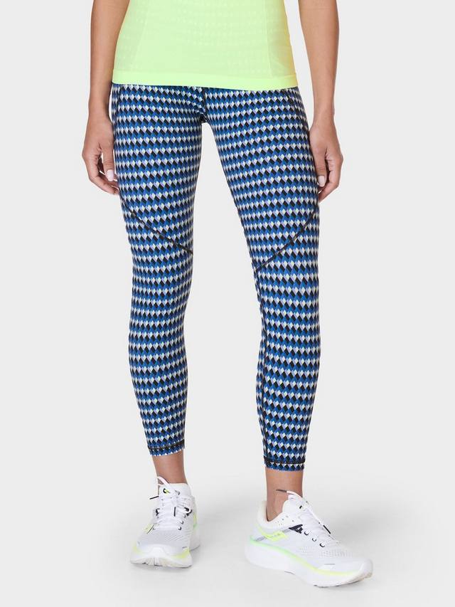 

Леггинсы для спортзала power 7/8 Sweaty Betty, цвет Blue Court Geo Print