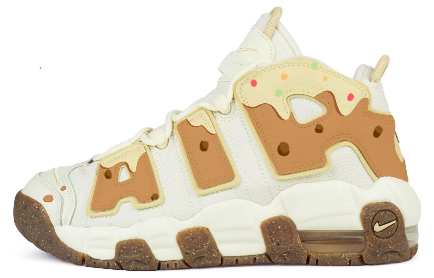 

Кроссовки Nike Air More Uptempo Vintage Basketball Shoes Women's Mid-Top Beige Brown/Yellow
