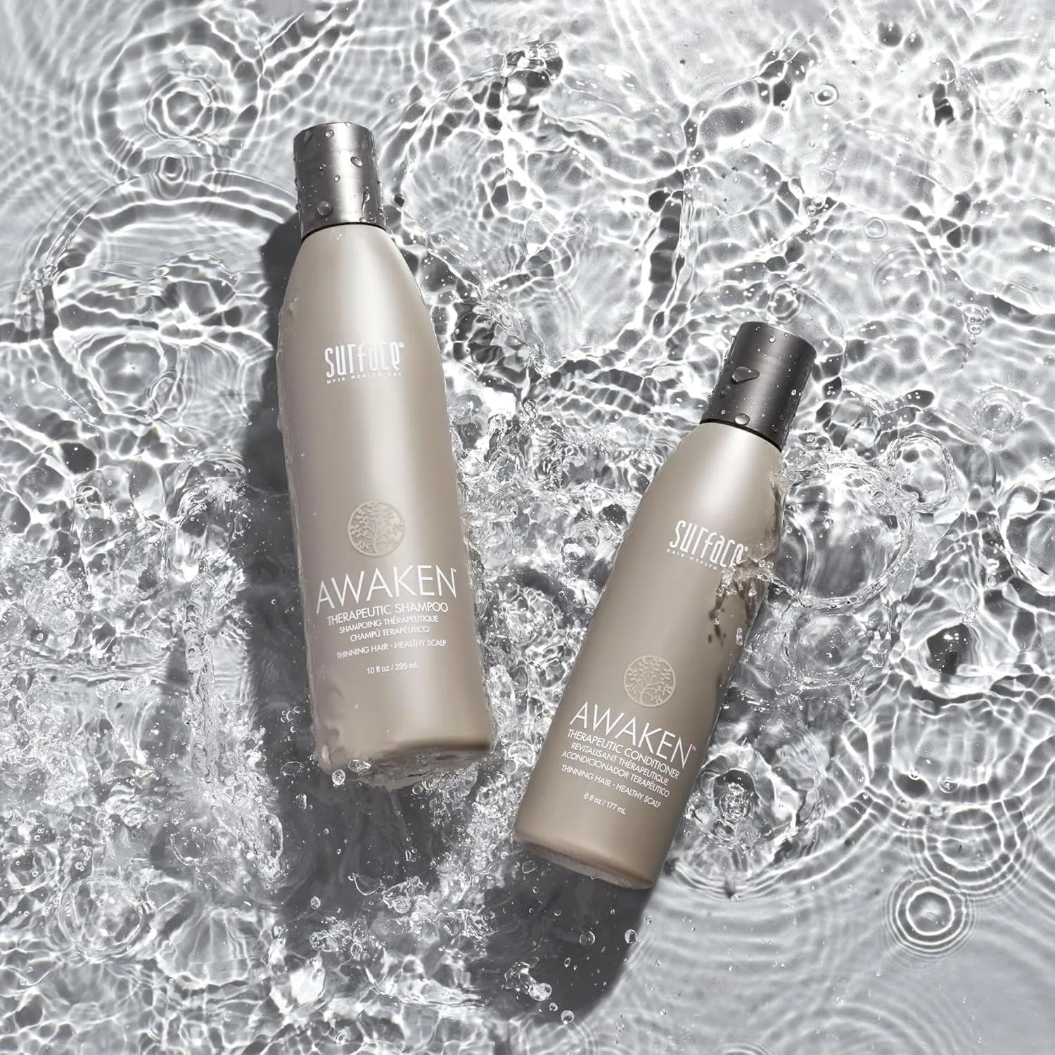 Набор из двух лечебных шампуня и кондиционера Surface Hair Awaken для заметного утолщения и укрепления тонких волос. — фото 4