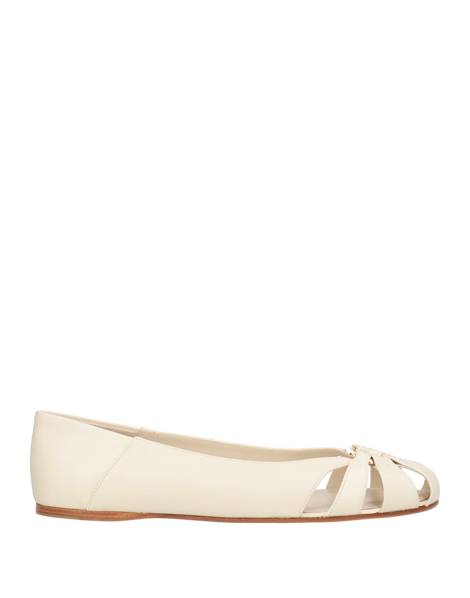 Балетки Ferragamo, кремовый
