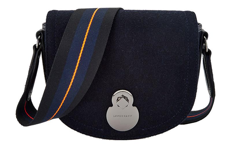 

LONGCHAMP Сумка-седло из шерсти, сумка через плечо, женская, черная