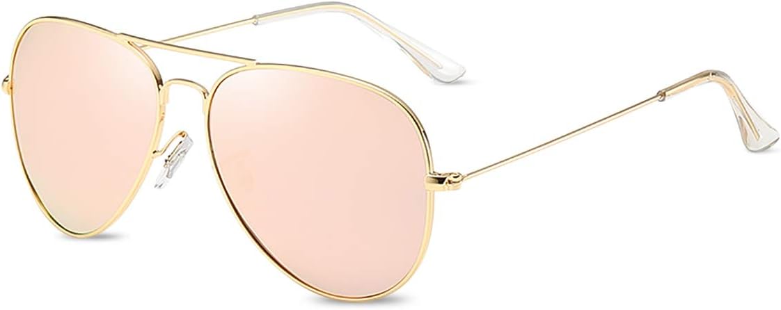 

Поляризованные солнцезащитные очки LumiSyne в стиле ретро «пилот», металлическая оправа Gold Frame, зеркальные линзы pink Lens, защита UV 400, для вождения и путешествий