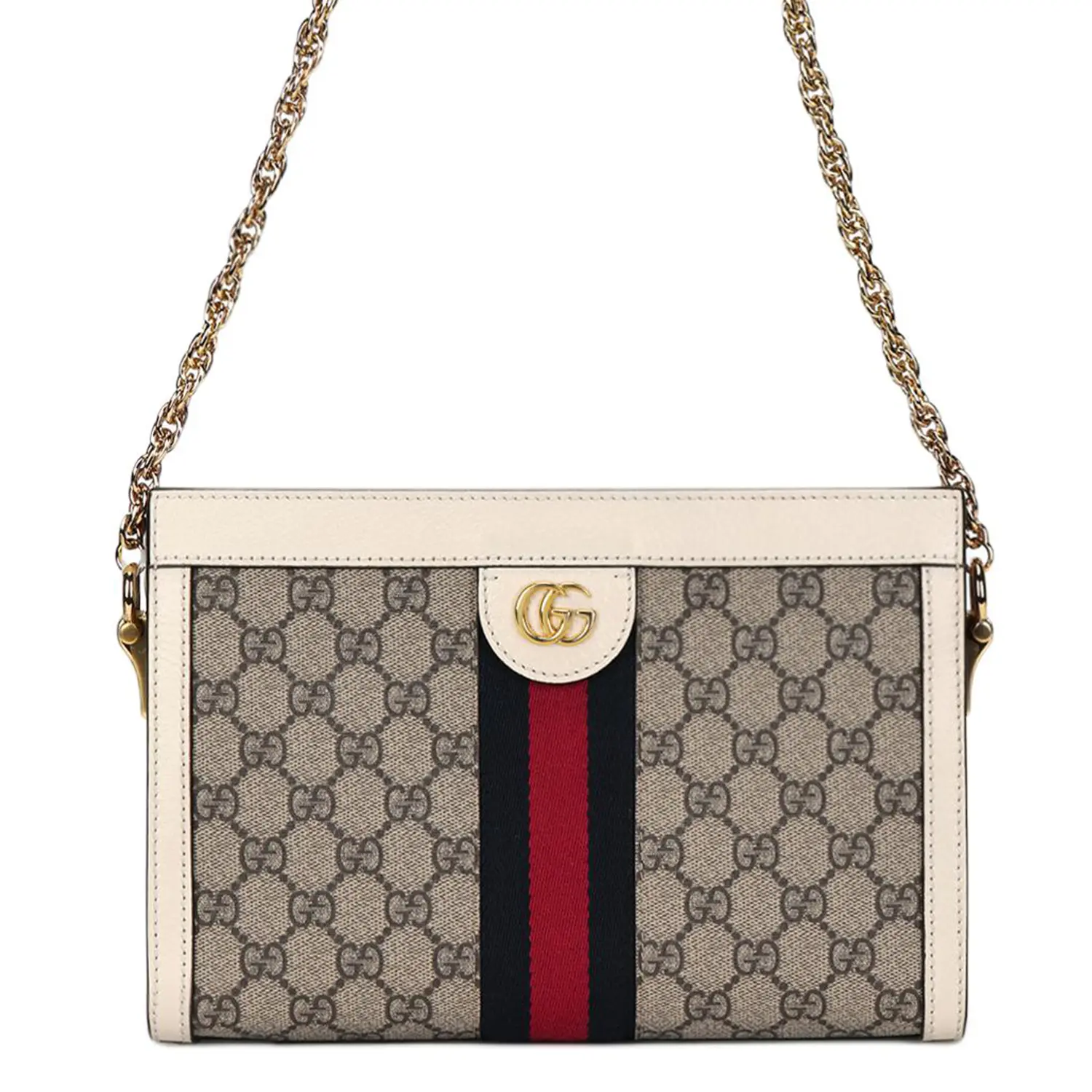 

GUCCI Сумка Ophidia Canvas With Leather Envelope, клатч, через плечо, кроссбоди маленькая женская Ebony/White