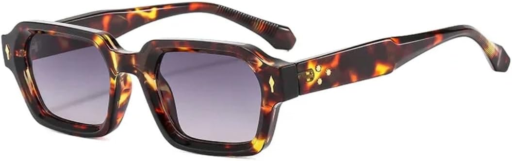 

Солнцезащитные очки с защитой UV400 | Двухцветные заклепки с градиентным переходом цвета | Для женщин и мужчин, для занятий спортом на открытом воздухе и вождения DSVIGF, Leopard Gray