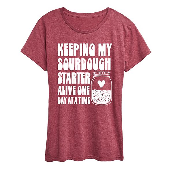 

Футболка с принтом Women's keeping my sourdough starter alive one day at a time Licensed Character, Heather Wine, Красный, Футболка с принтом Women's keeping my sourdough starter alive one day at a time Licensed Character, Heather Wine