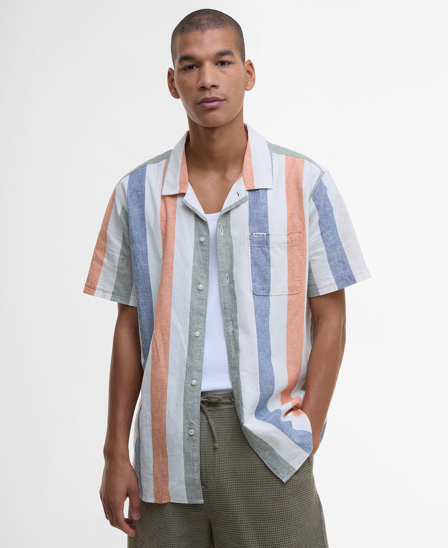 

Рубашка Barbour Clearwell Striped Short-Sleeved, Whisper White