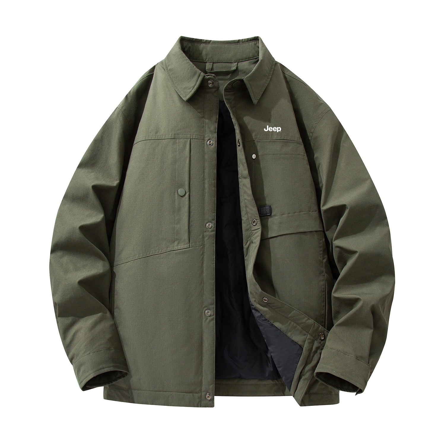 

Пуховик Unisex Lapel Thickened Down Shirt Jacket Jeep, army зеленый