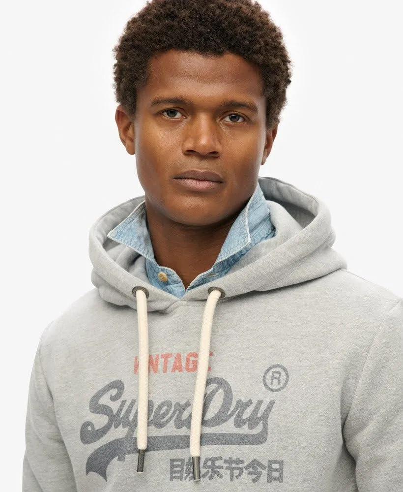Мужская толстовка Superdry с винтажным логотипом и свободным кроем, цвет College Grey Marl — фото 3