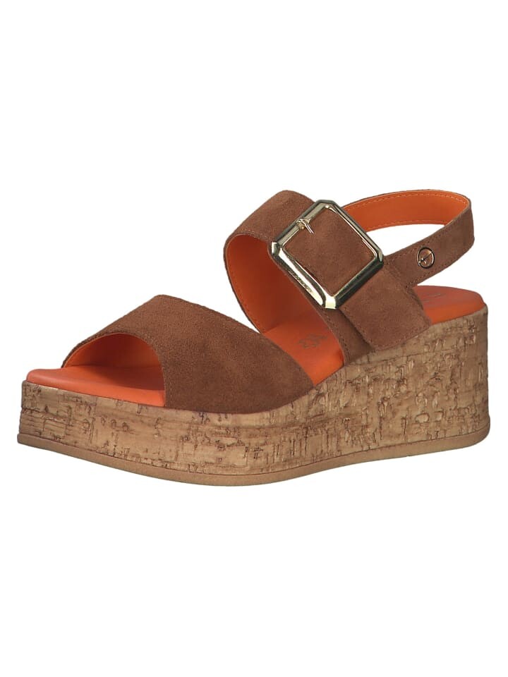Сандалии на плоской подошве Tamaris Sandalette, цвет cuoio