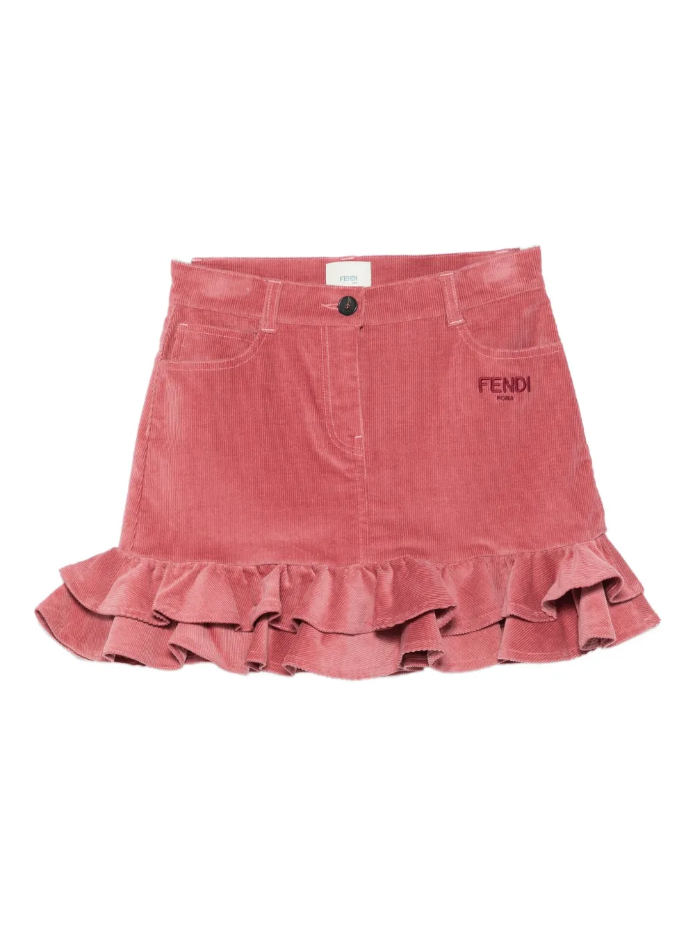 

Юбка из вельвета с рюшами FENDI KIDS, розовый