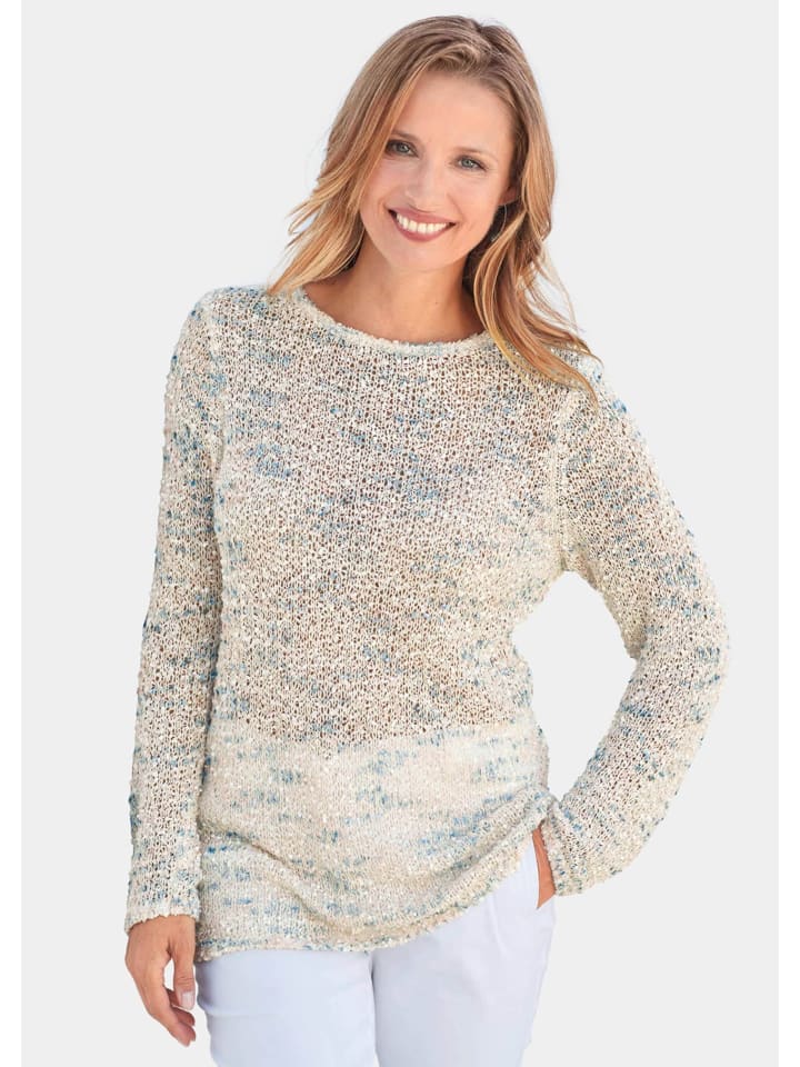 

GOLDNER Короткий размер: Пуловер. Эффектный пуловер из ленточной пряжи белого цвета