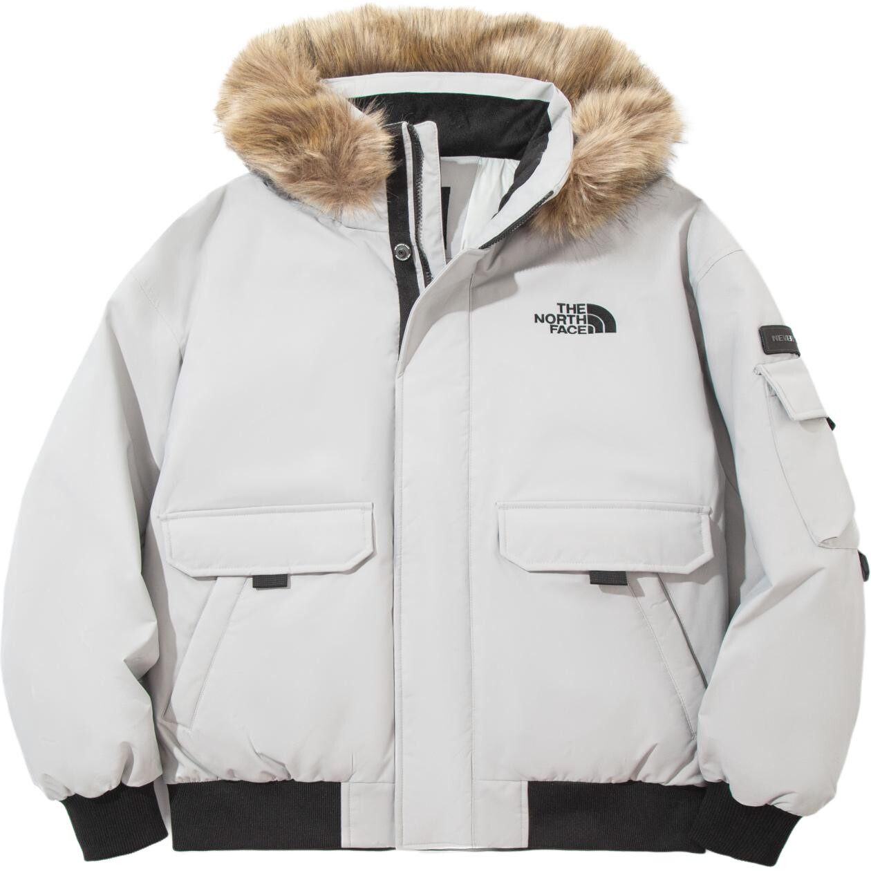 

Пуховик унисекс серебристый The North Face, цвет Silver
