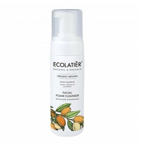 

Ecolatier, Очищающая пенка для лица, восстанавливающая и питательная органическая аргана, 150 мл