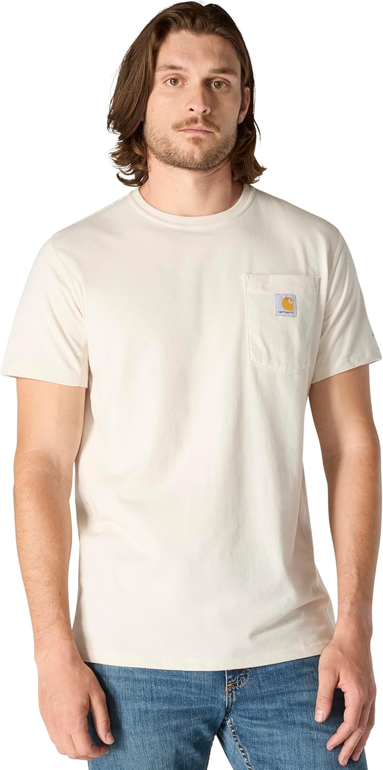 

Carhartt мужская футболка с карманом Force Relaxed Fit Midweight с коротким рукавом, Malt