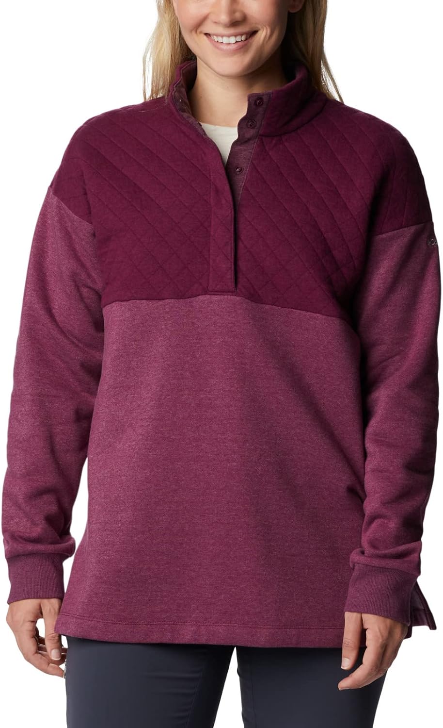 

Columbia женская Hart Mountain стеганая куртка на половину молнии, Marionberry Heather