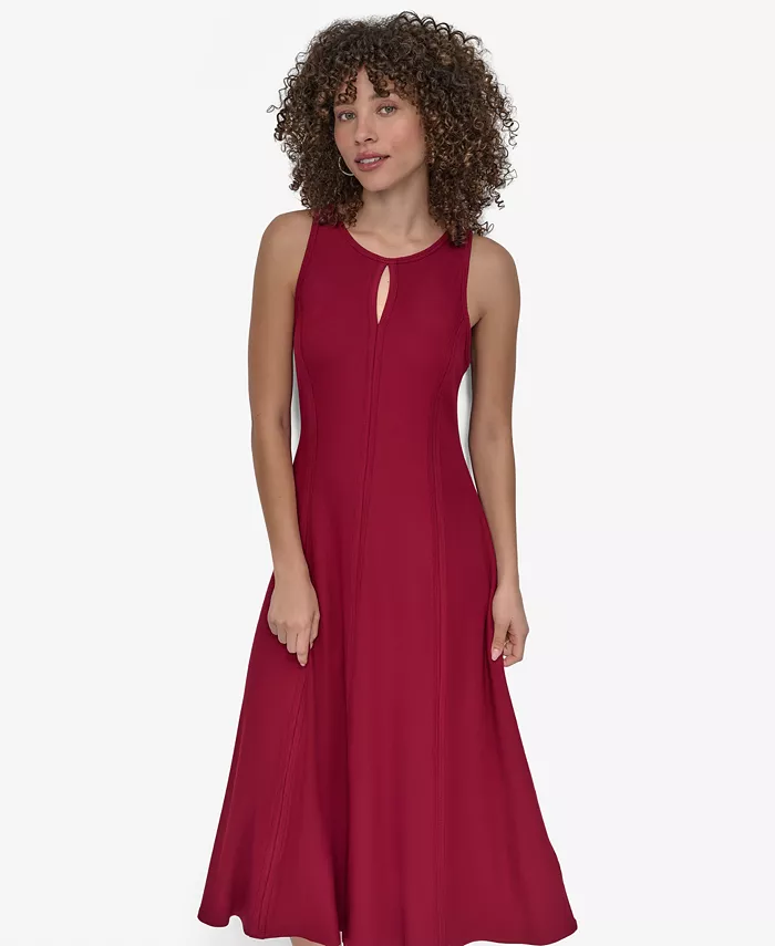 

Женское платье макси с вырезом "ключ" DKNY, красный