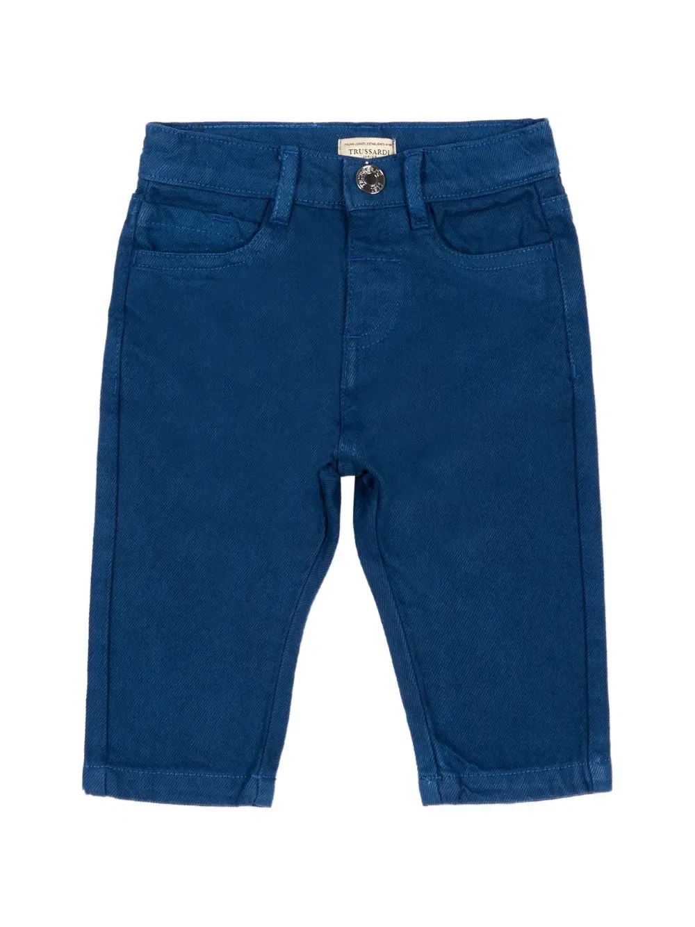 Джинсы из хлопка с нашивкой-логотипом Trussardi Junior, синий