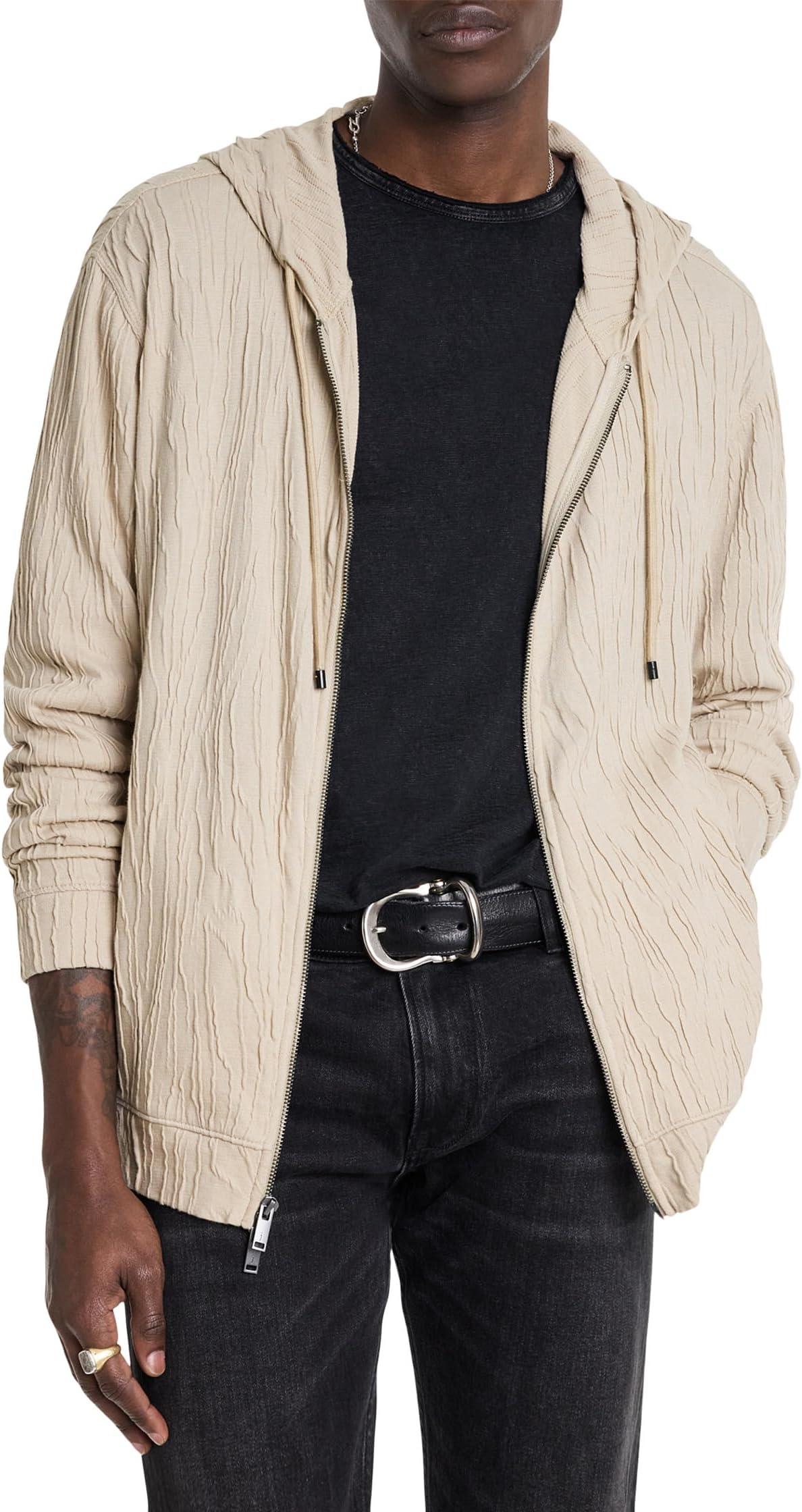 

Худи John Varvatos Ihsan Zip Hoodie K6567S25, цвет Fossil Grey
