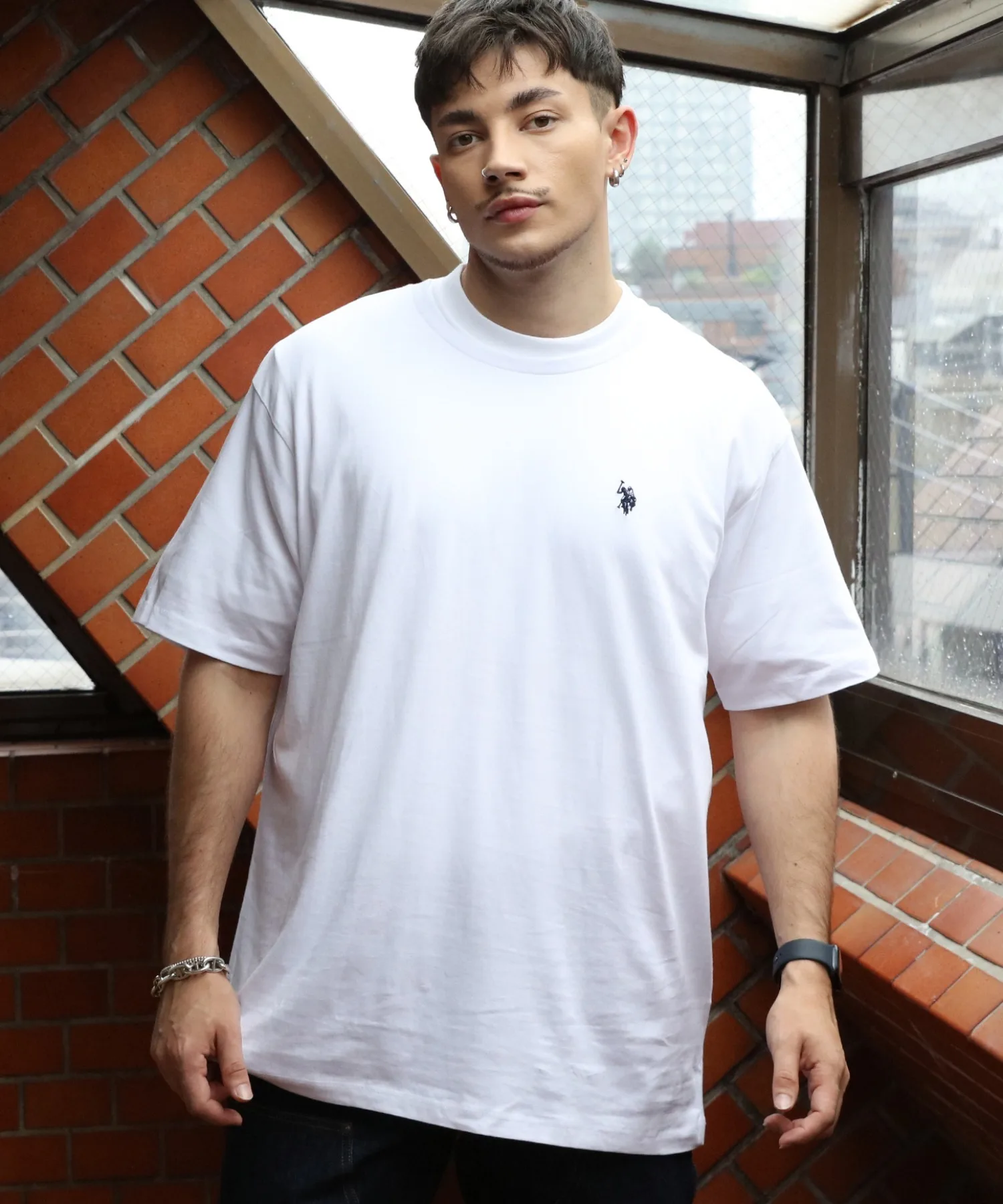 Мужские и женские футболки из хлопка Solid Jersey Crew Neck SS T-Shirt U.S. POLO ASSN. серый — фото 3