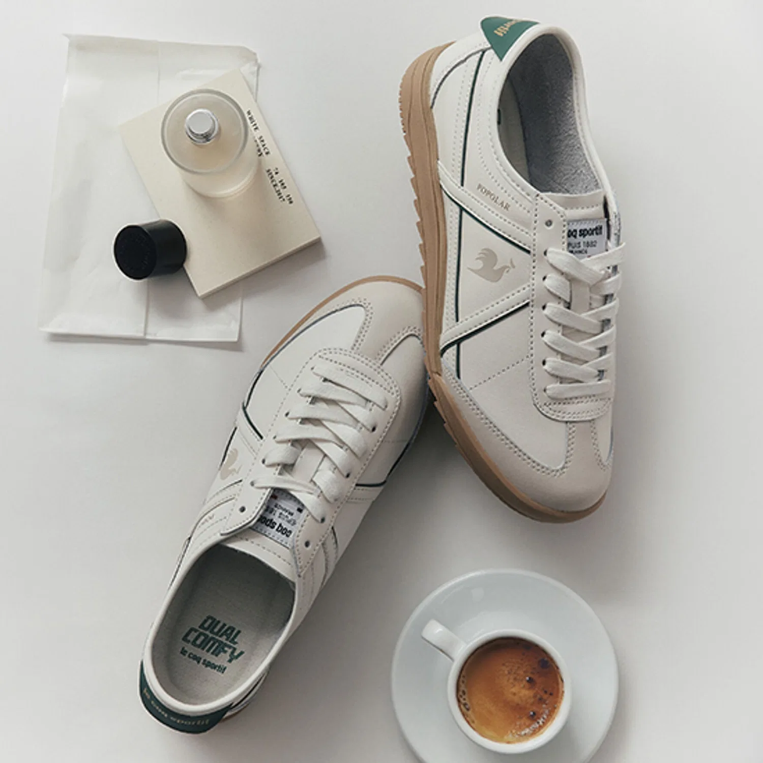 Мужские белые сникеры Le Coq Sportif Popola Classic PRM V2